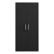 Manhattan Comfort Eiffel 4 Shelves Wood Garage Cabinet in Black Matte