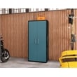 Manhattan Comfort Eiffel 4 Shelves Wood Garage Cabinet in Blue Gloss