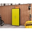 Manhattan Comfort Eiffel 4 Shelves Wood Garage Cabinet in Yellow Gloss