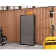 Manhattan Comfort Eiffel 4 Shelves Wood Garage Cabinet in Gray Gloss