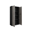 Manhattan Comfort Eiffel 4 Shelves Wood Garage Cabinet in Gray Gloss