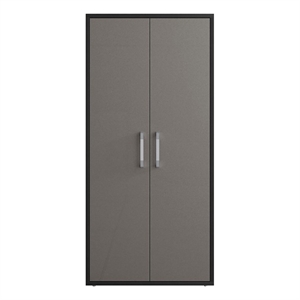 manhattan comfort eiffel garage cabinet 4 adjustable shelves in gray gloss