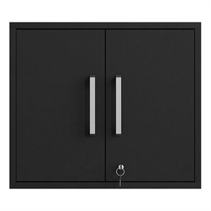 manhattan comfort eiffel floating garage storage cabinet lock and key in black