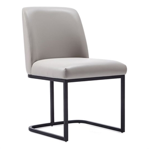 Manhattan Comfort Serena 18.7&quot Faux Leather Dining Chair in Light Gray