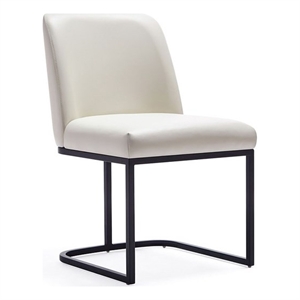Manhattan Comfort Serena 18.7&quot Faux Leather Dining Chair in Cream