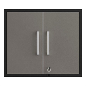 manhattan comfort eiffel floating garage storage cabinet lock and key in gray