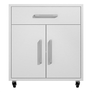 manhattan comfort eiffel mobile garage storage cabinet 1 drawer in white gloss