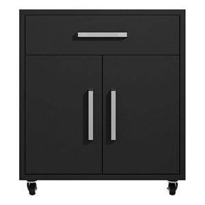 manhattan comfort eiffel mobile garage storage cabinet 1 drawer in black matte