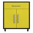 Manhattan Comfort Eiffel 1-Drawer Wood Floating Garage Storage Cabinet in Yellow