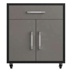 manhattan comfort eiffel mobile garage storage cabinet 1 drawer in gray gloss