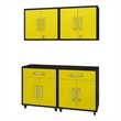Manhattan Comfort Eiffel 4-Piece Engineered Wood Garage Storage Set in Yellow