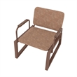 Manhattan Comfort Whythe PU Faux Leather Low Accent Chair 1.0 in Corten Brown