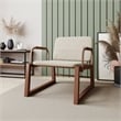 Manhattan Comfort Whythe Faux Leather Low Accent Chair in Natural