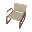 Manhattan Comfort Whythe Faux Leather Low Accent Chair in Natural