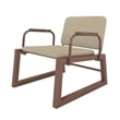 Manhattan Comfort Whythe Faux Leather Low Accent Chair in Natural