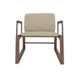 Manhattan Comfort Whythe Faux Leather Low Accent Chair in Natural