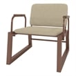 Manhattan Comfort Whythe Faux Leather Low Accent Chair in Natural