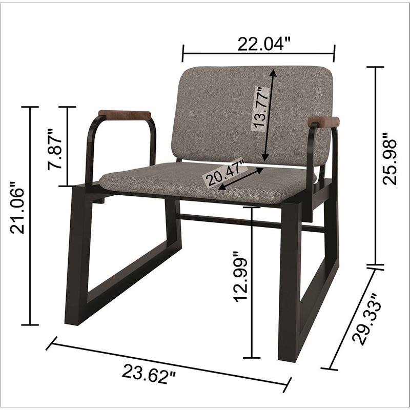 Manhattan Comfort Whythe PU Faux Leather Low Accent Chair 1.0 in Black