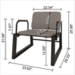 Manhattan Comfort Whythe PU Faux Leather Low Accent Chair 1.0 in Black