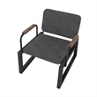 Manhattan Comfort Whythe PU Faux Leather Low Accent Chair 1.0 in Black