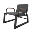 Manhattan Comfort Whythe PU Faux Leather Low Accent Chair 1.0 in Black