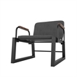 Manhattan Comfort Whythe PU Faux Leather Low Accent Chair 1.0 in Black