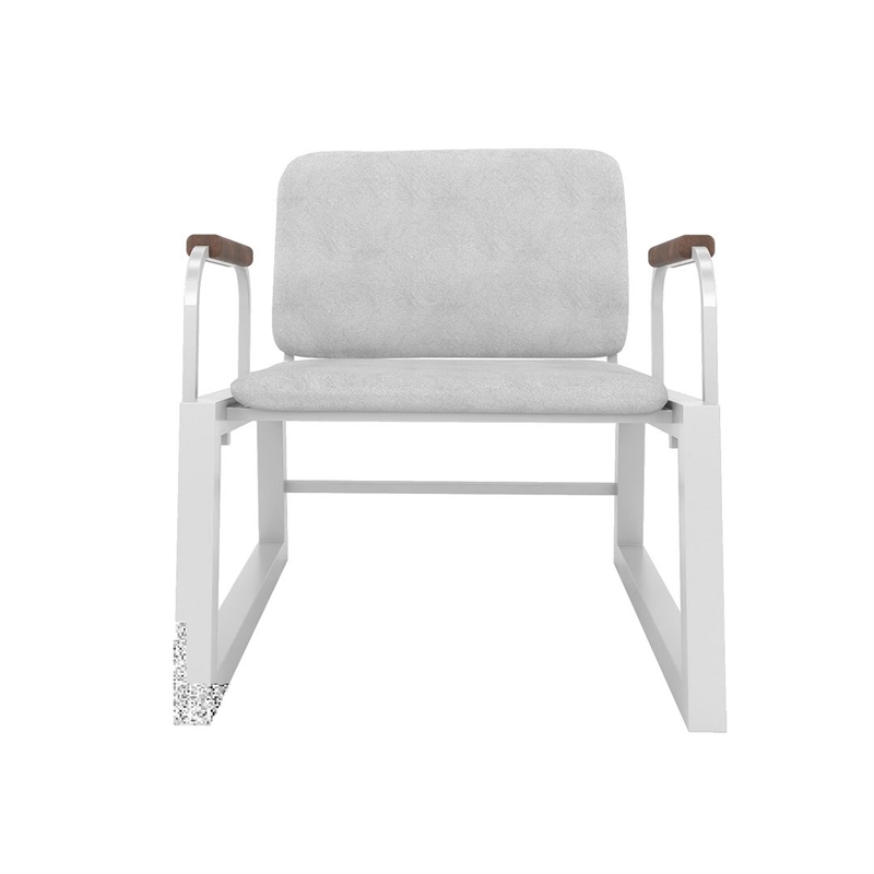 Manhattan Comfort Whythe PU Faux Leather Low Accent Chair 1.0 in White