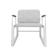 Manhattan Comfort Whythe PU Faux Leather Low Accent Chair 1.0 in White