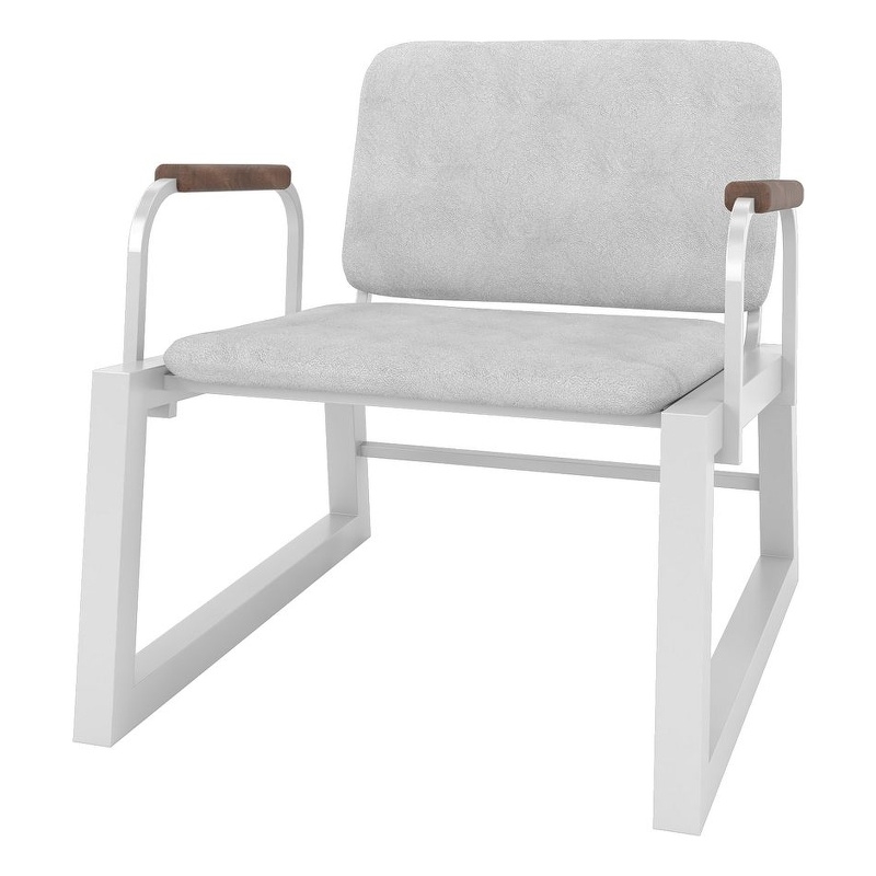 Manhattan Comfort Whythe PU Faux Leather Low Accent Chair 1.0 in White