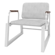 Manhattan Comfort Whythe PU Faux Leather Low Accent Chair 1.0 in White
