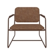 Manhattan Comfort Whythe PU Faux Leather Low Accent Chair 2.0 in Corten Brown
