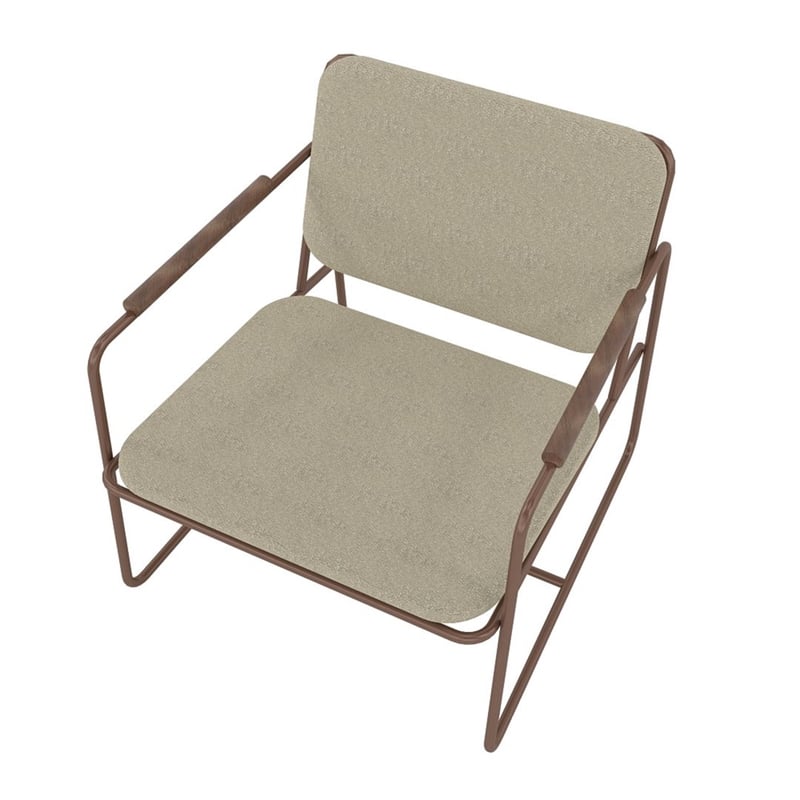 Manhattan Comfort Whythe PU Faux Leather Low Accent Chair 2.0 in Cream