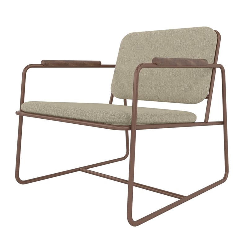 Manhattan Comfort Whythe PU Faux Leather Low Accent Chair 2.0 in Cream