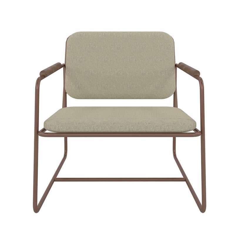 Manhattan Comfort Whythe PU Faux Leather Low Accent Chair 2.0 in Cream