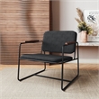 Manhattan Comfort Whythe PU Faux Leather Low Accent Chair 2.0 in Black