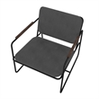 Manhattan Comfort Whythe PU Faux Leather Low Accent Chair 2.0 in Black
