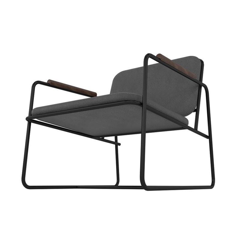 Manhattan Comfort Whythe PU Faux Leather Low Accent Chair 2.0 in Black