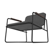 Manhattan Comfort Whythe PU Faux Leather Low Accent Chair 2.0 in Black
