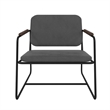 Manhattan Comfort Whythe PU Faux Leather Low Accent Chair 2.0 in Black