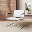 Manhattan Comfort Whythe PU Faux Leather Low Accent Chair 2.0 in White