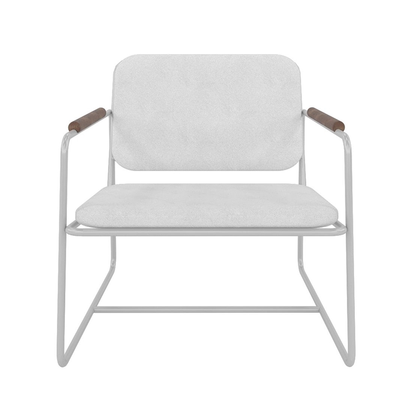 Manhattan Comfort Whythe PU Faux Leather Low Accent Chair 2.0 in White