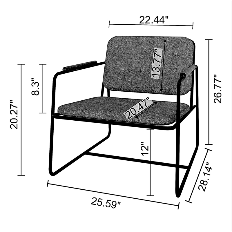Manhattan Comfort Whythe PU Faux Leather Low Accent Chair 2.0 in White