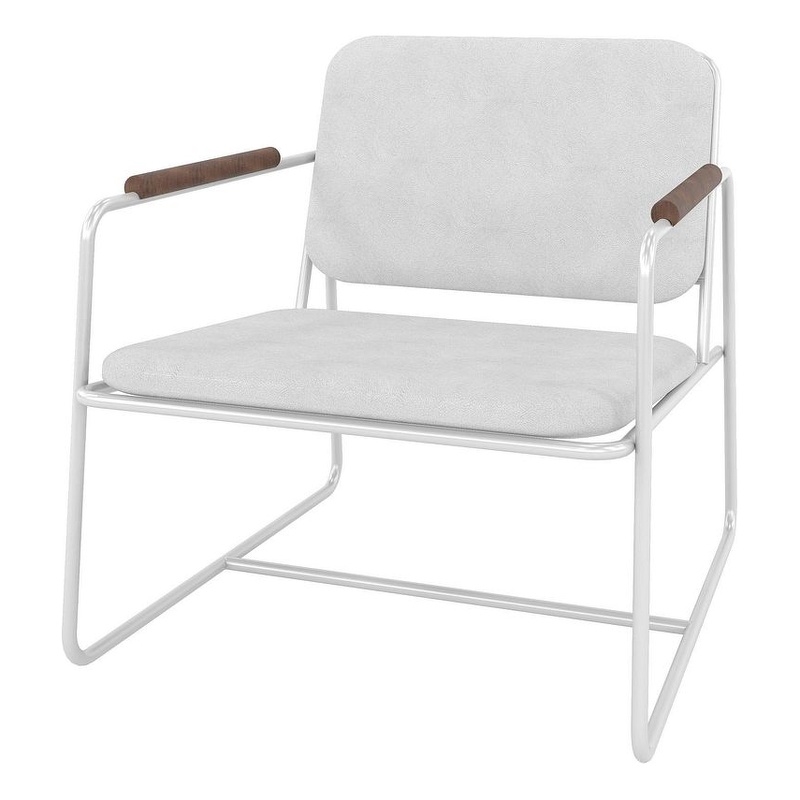 Manhattan Comfort Whythe PU Faux Leather Low Accent Chair 2.0 in White