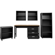 Manhattan Comfort Fortress 6-Piece Metal Garage Set in Charcoal