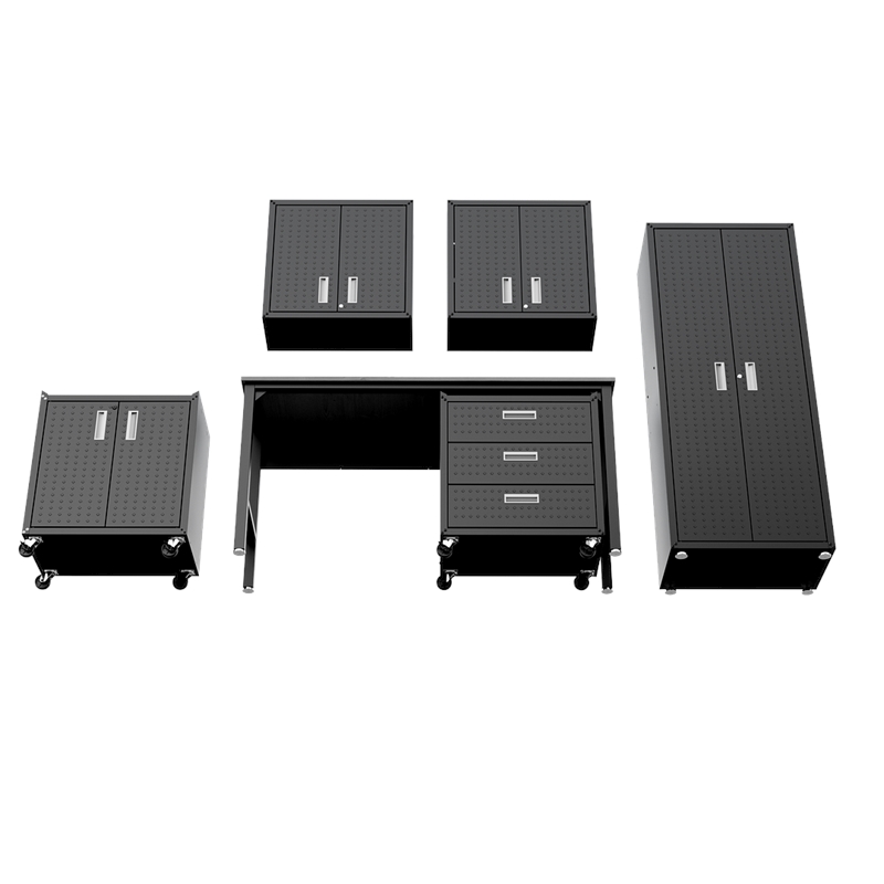Manhattan Comfort Fortress 6-Piece Metal Garage Set in Charcoal