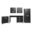 Manhattan Comfort Fortress 6-Piece Metal Garage Set in Charcoal