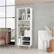 Manhattan Comfort Essex 8 Shelves Engineered Wood Bookcase in White/Zebra