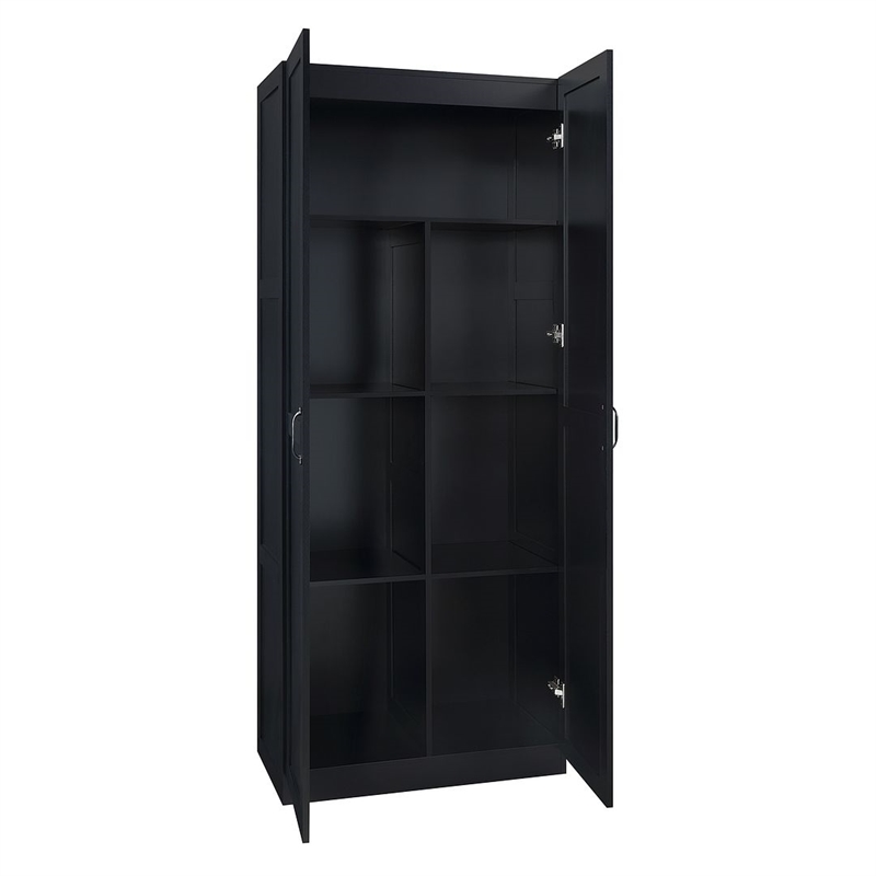 Manhattan Comfort Hopkins Engineered Wood Storage Closet in Black