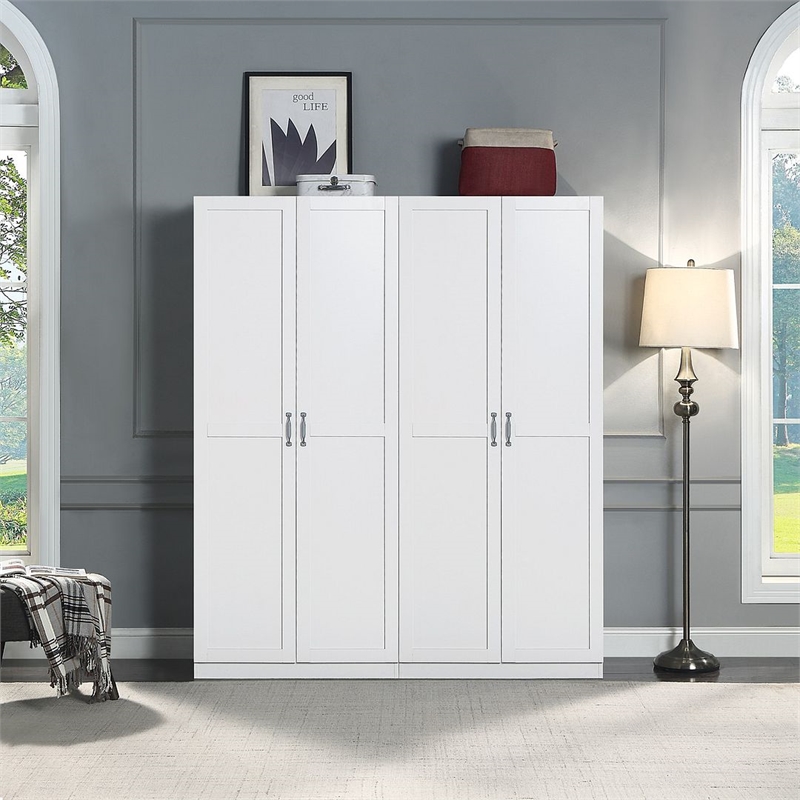 Manhattan Comfort Hopkins 2-Piece Wood Storage Closets in White