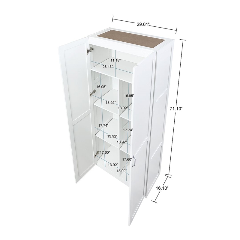 Manhattan Comfort Hopkins 2-Piece Wood Storage Closets in White